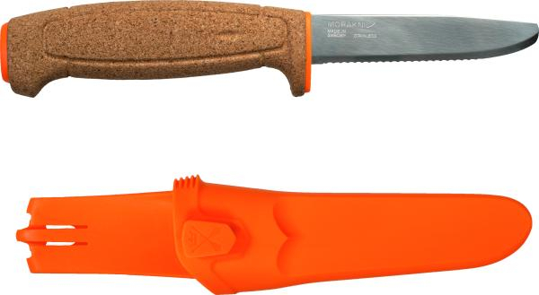 Floating Serrated Knife puukko Hi-Vis Orange