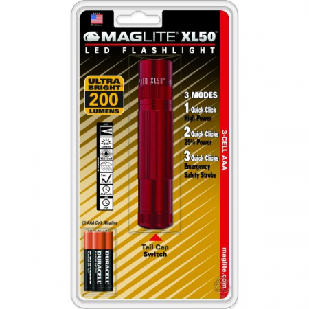 XL50 LED 3AAA punainen